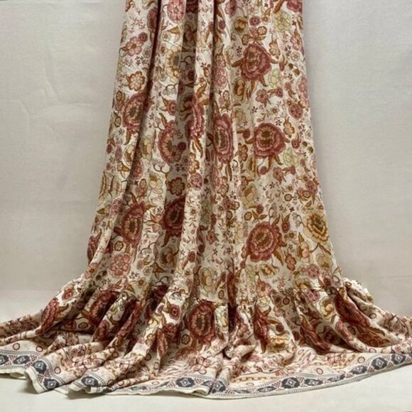 Tie Front Wrap Dress Women's Medium Multicolor Floral Rayon Blend Flowy GUC - Picture 8 of 13